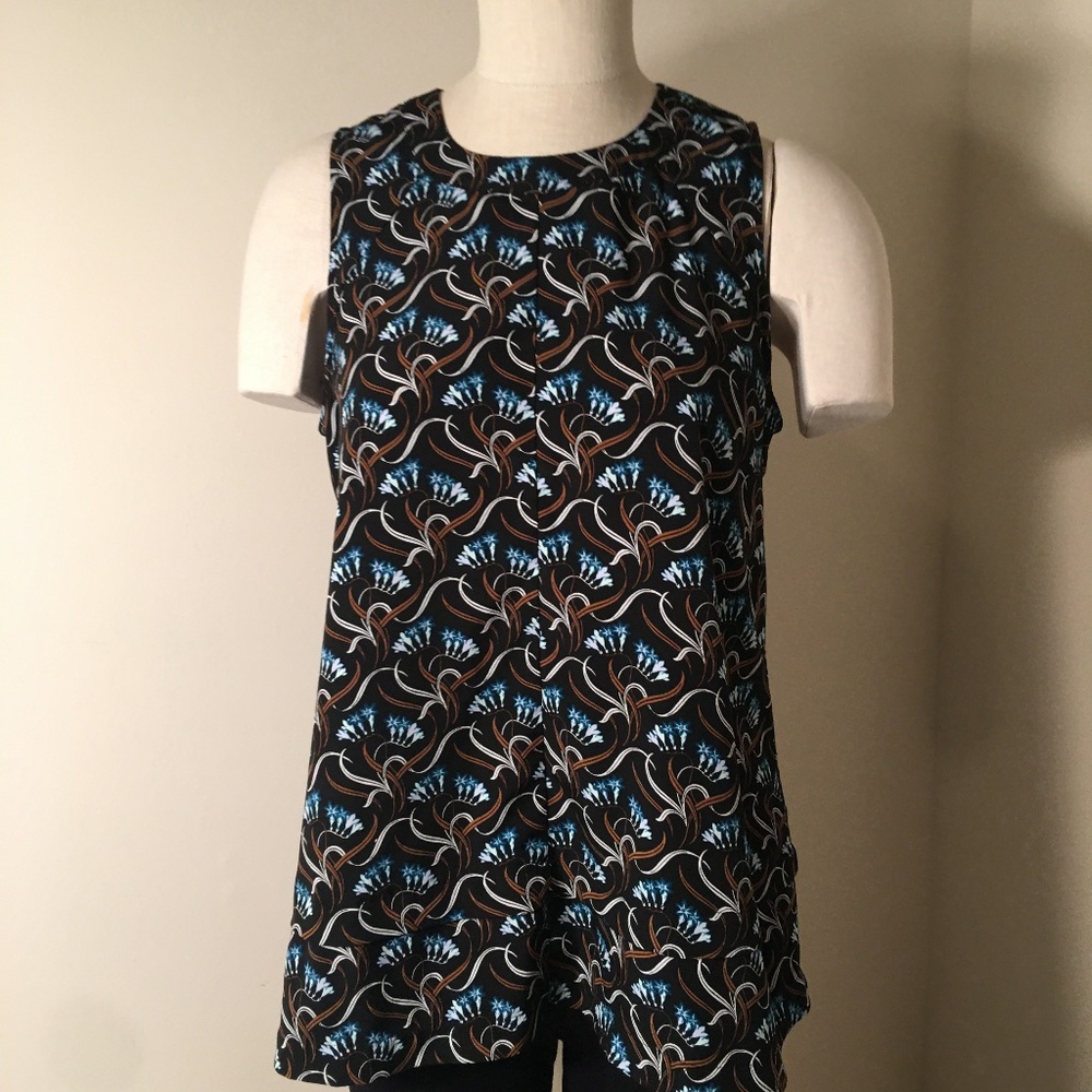 Maison Jules Sleeveless Back Zipper Blouse